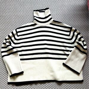 Toteme signature stripe sweater sand and black